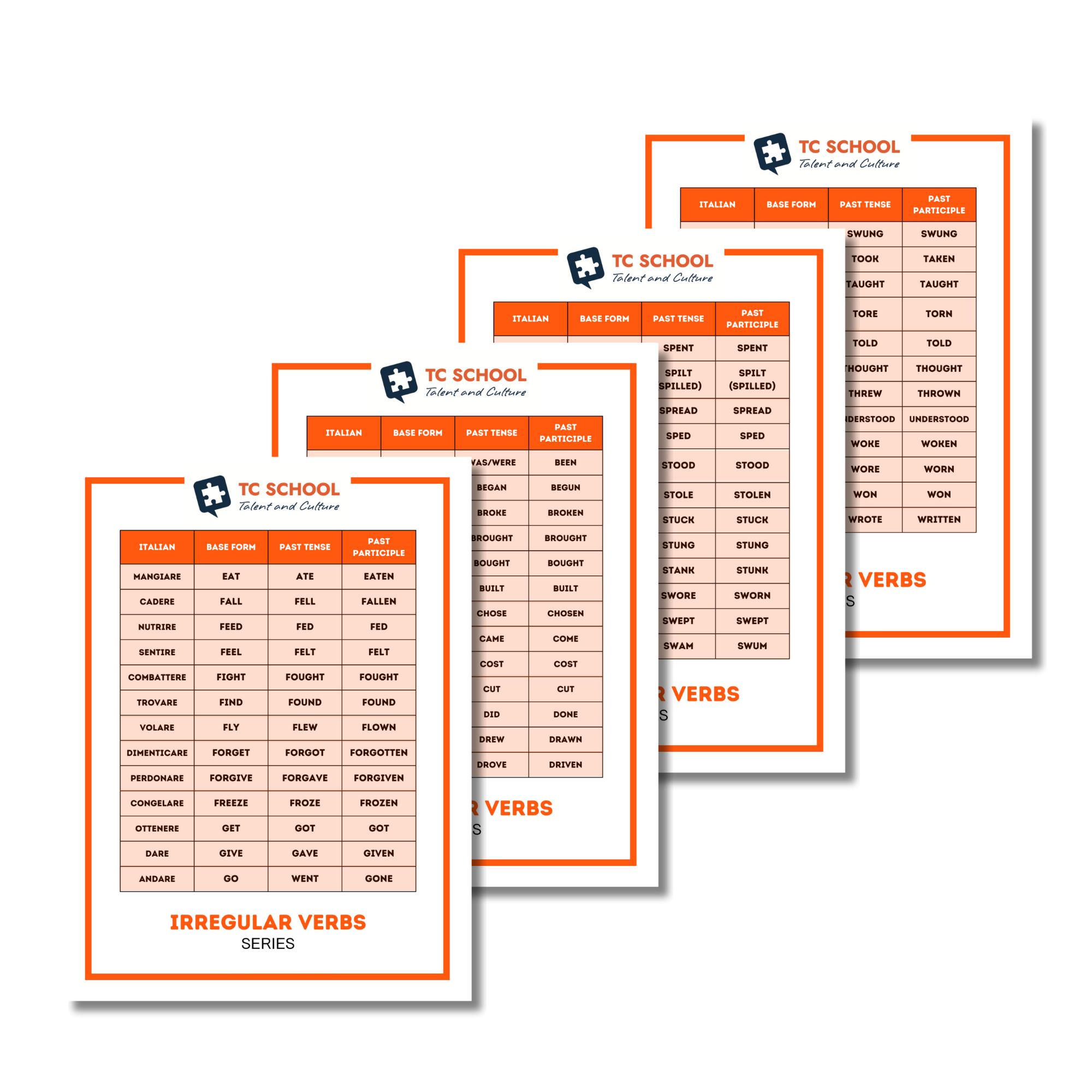 Irregular verbs flashcards con audio